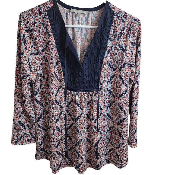 Daniel Rainn Small Boho Geometric Boho Top - Picture 1 of 9